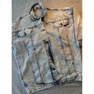 Vintage Authentic WHIPP Jean Jacket Mens M Denim Acid Wash Flight Pockets